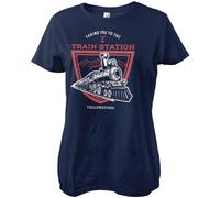 Yellowstone Taking You To The Train Station Girly Tee Damen T-Shirt Navy