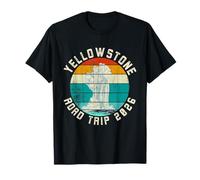 Yellowstone Trip 2026 Retro Sunset Geyser T-Shirt