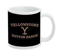 Yellowstone TV Show Dutton Ranch Ceramic Coffee Mug, Novelty Gift Mugs for Coffee, Tea and Hot Drinks, 11oz, White