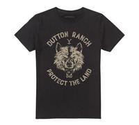 Yellowstone Unisex Adult Dutton Ranch Protect The Land Wolf T-Shirt