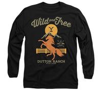 Yellowstone Wild and Free Unisex Adult Longsleeve T Shirt, Black, Large
