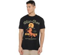 Yellowstone Wild and Free Unisex Adult T Shirt, Black, M