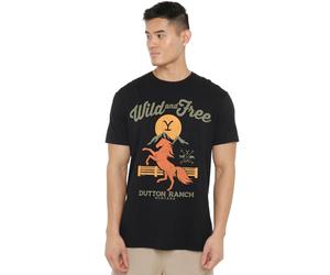 Yellowstone Wild and Free Unisex Adult T Shirt, Black, Medium