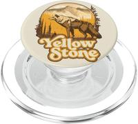Yellowstone Wolf Vintage National Park Distressed Retro 80s PopSockets PopGrip for MagSafe