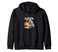 Yellowstone Wyoming Faithful Geyser Art Zip Hoodie