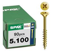 Yellox 8000000288180 Universal Screw, 5 x 100 mm, Pack of 90, Partially Threaded, Phillips Z2, 4CUT