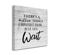 Yelolyio 16X16 Inch Canvas Wall Art with Inspirational Quote There's A Million Things I Haven't Done, Just You Wait Picture Artwork for Kitchen Bathroom Bedroom Living Room Decor Housewarming Gift