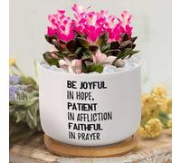Yelolyio Be Joyful in Hope Flower Plant Pot with Quotes Flower Pots,Custom Succulent Pot, Personalized Small Flower Pot For Nana Mom Grandma