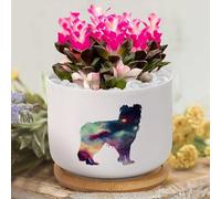 Yelolyio Border Collie Flower Plant Pot Puppy Doggy Flower Pots,Custom Succulent Pot, Personalized Small Flower Pot For Nana Mom Grandma