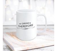Yelolyio Ceramic Mug I Drink Therefore I Am Coffee Mug Saying Quotes Mockup Coffee Mug Mockup Coffee Mug Porcelain Mugs for Coffee, Tea and Milk 15oz