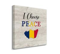 Yelolyio Chad Flag I Choose Peace 12X12 Inch Canvas Wall Art Chad Picture Artwork for Kitchen Bathroom Bedroom Living Room Decor Housewarming Gift