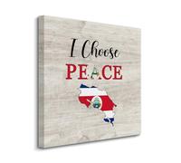 Yelolyio Costa Rica Flag I Choose Peace Canvas Print Wall Art Paint, Costa Rica Artworks for Living Room Bedroom Porch Home Wall Decor Hanging Poster Christian Gift