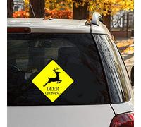 Yelolyio Deer Crossing Warning Car Decals Stickers Caution Beware of Deer Decal Car Stickers Bumper Sticker Vinyl Decal for Cars Vinyl Decal Truck Window Laptop Decals 6"