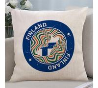 Yelolyio Finland Flag Map Throw Pillow Cover Pillow Case Finland Cushion Cover Pillow Case Pillowcase with Zipper Home Decor for Sofa Living Room Bedroom 20x20 Inch