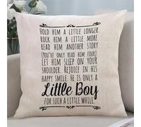 Yelolyio Hold Him A Little Longer Cotton Linen Pillow Cases for Home Decor Farmhouse Cushion Cover 16x16 Inch Inspirational Quotes Throw Pillow Cover with Zipper Birthday Gifts