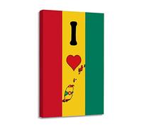 Yelolyio I Love My Country,Grenada Canvas Wall Art for Bedroom Living Room Decor Grenada Flag Wall Print Posters Artwork New Home Office School 8x12 Inch