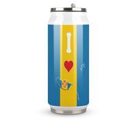 Yelolyio I Love My Country,Madeira Cup Madeira Flag Map Stainless Steel Insulated Tumbler Coffee Mug Gift with Lid and Straw Travel Tumbler for Hot Cold Drinks 500ML