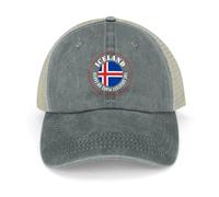 Yelolyio Iceland,The Greatest Place On Earth Mesh-Back Cap Iceland National Flag Baseball Cap Adjustable Denim Hats Adjustable Plain Baseball Hat for Men and Women Outdoor Sports