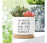 Yelolyio I'D Shank A Bitch For You Right In The Kidney Ceramic Planters Family Love Planters for Outdoor Plants With Drainage Holes And Saucers Pot For Pots Outdoor Indoor Plants
