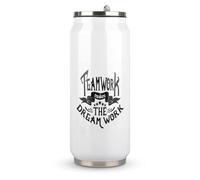Yelolyio Inspirational Saying Cups,Teamwork Makes The Dream Work Cup Stainless Steel Travel Tumbler with Lid and Straw, Travel Drinking Botter Water Glasses Keeps Drinks Cold & Hot,500ml
