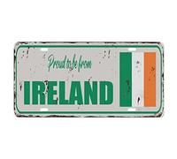 Yelolyio IrelandLicense Plate for Front of Car Size 6x12 Inch Rust-Free Proud to Be from Ireland Metal License Plate Ireland National Flag Aluminum Novelty License Plate Car Tags Gift for New Car