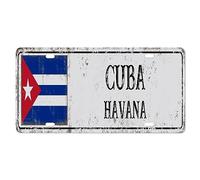 Yelolyio License Plate Capital City Havana License Plate Frame, Cuba Front Aluminum Metal License Plate Auto Car Tag, Decorative Novelty License Plate Cover Frame 6 X 12 Inch