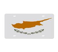 Yelolyio License Plate Cyprus National Flag License Plate Frame, Cyprus Front Aluminum Metal License Plate Auto Car Tag, Decorative Novelty License Plate Cover Frame 6 X 12 Inch