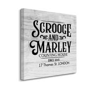 Yelolyio Motivational Canvas Prints Wall Art Scrooge And Marley Counting House Painting Artwork Canvas Wall Art, Modern Wall Decor for Home Office School, Birthday Gift, 8x8 Inch