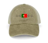 Yelolyio Outdoor Cap Men's Mesh Back Ballcap Portugal Flag Heartbeat Cotton Caps Portugal Caps Baseball Caps Fishing Hats Mesh Caps Outdoor Sports Caps Khaki