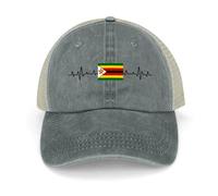 Yelolyio Outdoor Cap Men's Mesh Back Ballcap Zimbabwe Flag Heartbeat Cotton Caps Zimbabwe Caps Baseball Caps Fishing Hats Mesh Caps Outdoor Sports Caps Gray