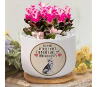 Yelolyio Personalized Planters Ceramic The More People I Meet The More I Like My Siberian Husky Small Plant Pot Ceramic Dog Lover Succulent Pot Flower Pots for Indoor Plants