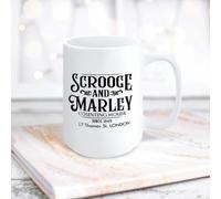 Yelolyio Scrooge and Marley Counting House Ceramic Coffee Mug 15oz Novelty White Coffee Mug Tea Milk Juice Christmas Coffee Cup Funny Gifts for Girlfriend Boyfriend Man Women