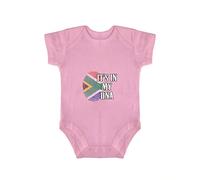 Yelolyio South Africa Country Pride Short-Sleeve Bodysuit, It's in My DNA South Africa Flag Fingerprint Baby Infant Romper One-Piece Bodysuit,12months
