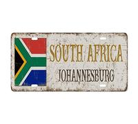 Yelolyio South AfricaLicense Plate for Front of Car Size 6x12 Inch Rust-Free South Africa Johannesburg Metal License Plate South Africa National Flag Aluminum Novelty License Plate Car Tags Gift