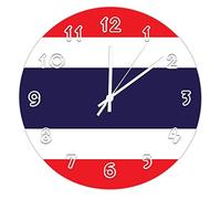 Yelolyio Thailand Round Wall Clock Thailand Flag Silent No Ticking Wall Clocks for Kitchen Bedroom Office Indoor Home Decor