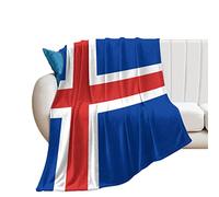 Yelolyio The Flag of Iceland Throw Blanket Iceland Blanket Country Flag Blankets Country Souvenir Comfort Warmth Flannel Blanket for Couch Bed Chair Office Sofa 127cm X 153cm