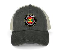 Yelolyio The Greatest Place On Earth Grenada Adjustable Mesh Back Cap Grenada Flag Baseball Caps Country Pride Mesh Baseball Cap Retro Washed Trucker Cap Breathable Sun Hat Black