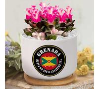 Yelolyio The Greatest Place On Earth Grenada Succulent Pots with Drainage,Custom Garden Plant Pot Grenada Flag Flower Pot Ceramic Pots for Plants Small Plant Pot Cactus Pots Succulent Planters