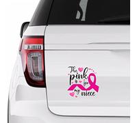 Yelolyio The Pink Is for My Niece Car Decal Window Decal Breast Cancer Ribbon Vinyl Sticker for Cars Trucks The Pink Is for My Niece Car Stickers 6 Inch