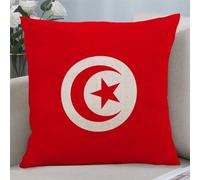 Yelolyio Tunisia National Flag Throw Pillow Cover Pillow Case Tunisia Cushion Cover Pillow Case Pillowcase with Zipper Home Decor for Sofa Living Room Bedroom 16x16 Inch
