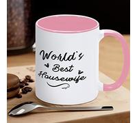 Yelolyio World's Best Housewife Coffee Mug Gift for Housewife Coffee Cup Tea Mug Ceramic Mugs With Large C Handle For Coffee Tea Cereal Water for Office Kitchen Home School