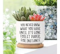 Yelolyio You Never Know What You Have until It's Gone Ceramic Planters Christian Saying Planters for Indoor Plants With Drainage Holes And Saucers Pot For Succulents Cactus Garden Windowsill