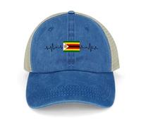 Yelolyio Zimbabwe Flag Heartbeat Mesh-Back Cap Zimbabwe Baseball Cap Adjustable Denim Cap Adjustable Plain Baseball Hat for Men and Women Outdoor Sports Caps