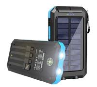 YELOMIN Solar Charger, 20000mAh Portable Type-C Solar Power Bank with 4 Cables, Waterproof Battery Pack, Outdoor External Backup Power Charger Six Outputs/LED Flashlights, Perfect for Camping Travel