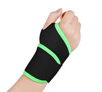 yeloumiss Wrist Support Brace 2 Pack Adjustable Wrist Strap Carpal Tunnel Wrist Support for Sports Protecting Arthritis Tendinitis Pain Relief, One Size Fits Left or Right Hand (Green)