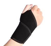 yeloumiss Wrist Support Compression Wrist Brace 1 Pcs Elastic Adjustable Carpal Tunnel Support for Sports Protecting, Arthritis, Tendonitis Pain Relief One Size Fits Left or Right Hand Single (Black)