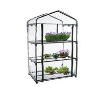 Yelschwa 5 Tier Greenhouse Cover with Shelves, Three Layers, Clear Pvc, Roll-Up Zipper Door, for Plants Cold Frost Protection Wind Rain Proof