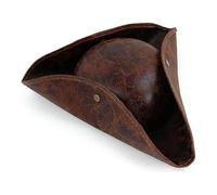 Yelschwa Brown Pirate Hat for Adults & Teenagers, One Size Fits Most, Distressed Leather Look, Perfect for Pirate Cosplay, Halloween, Colonial Parties