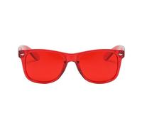 Yelschwa Color Therapy Glasses - Tinted Lens Glasses, Scratch-Resistant Lenses for Chromotherapy, Mood Enhancement, Chakra Healing | Colored Sunglasses for Light Sensitivity (Red)