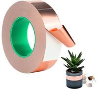 Yelschwa Copper Tape Slug Repellent Slug Deterrent Barrier Tape Humane Pest Control Copper Foil Copper Slug Tape Dual Conductive Adhesive Copper Slug Snail Repellent for Garden Plant Pots (50mm*20m)